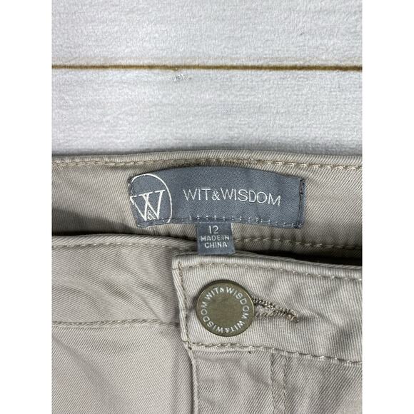 Wit & Wisdom Pants 12 Flex-ellent High Rise Utility Khaki Straight Leg NWT - Picture 5 of 10